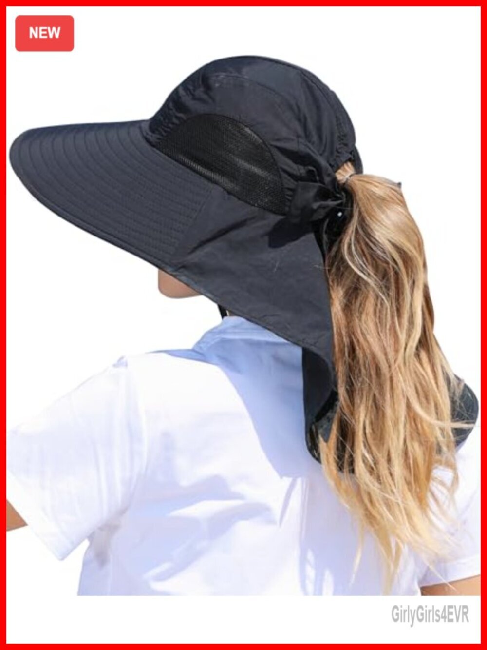 Sun Hat with UPF 50+ Wide Brim and Ponytail Hole for Beach Fishing Hiking